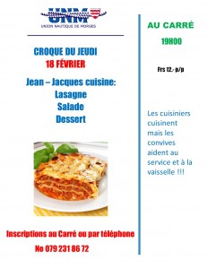 croque du jeudi 18 Février 2016