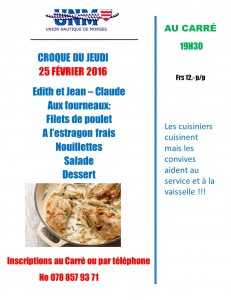 croque du jeudi 25 Février 2016