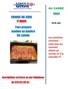 croque du jeudi 17 Mars  2016