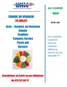 croque du vendredi 29 Juillet 2016